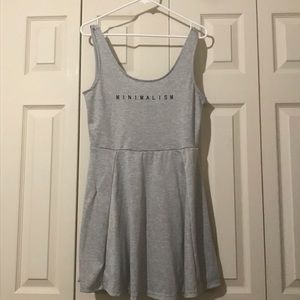 Low cut front and back Gray Dress